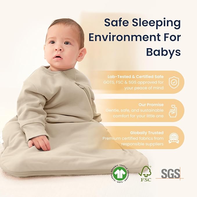 Unisex Sleeping Bag for Babies and Toddlers 3.5 Tog Sleep Sack, Baby Sleep Sack, One piece with sleeves, Gifts for Baby