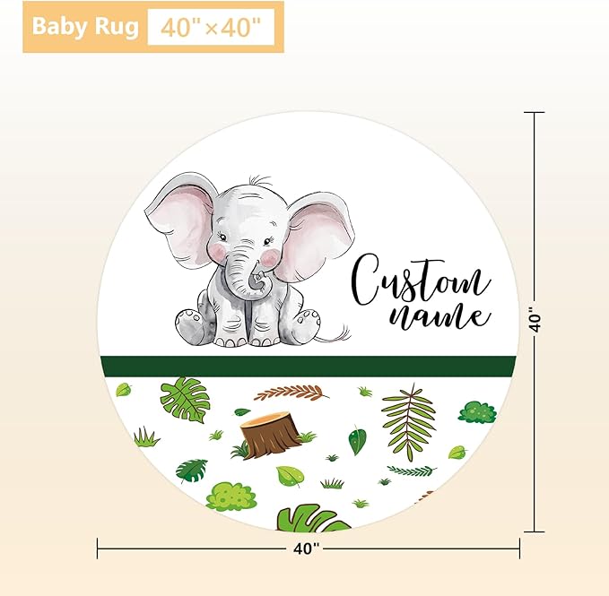 Personalized Baby Bedding Set, 3 Pcs Custom Name Crib Bedding Set for Nursery, Soft Double Layer Baby Crib Set for Boys Girls, Customized Gifts for New Parents Toddler Infant, Green Elephant