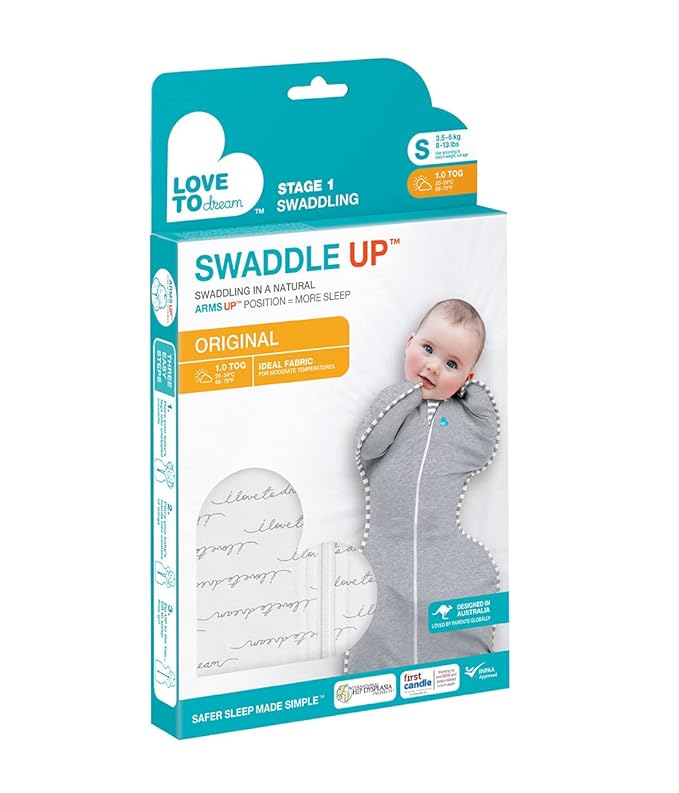 Love to Dream Swaddle UP, Baby Sleep Sack, Self-Soothing Swaddles for Newborns, Get Longer Sleep, Snug Fit Helps Calm Startle Reflex, New Born Essentials for Baby, 1.0 TOG, 13-19 lbs, Dreamer
