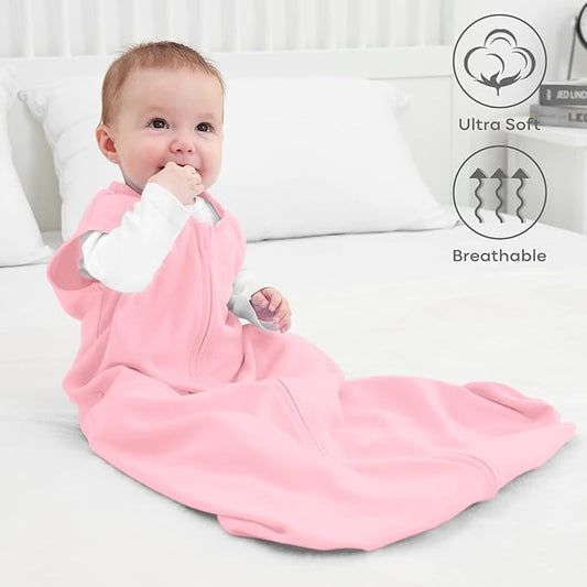 Yoofoss Baby Sleep Sack 6-12 Months 0.5 Tog Wearable Blanket for Baby, 3 Pack 100% Organic Cotton Infant Toddler Sleeping Sack 2-Way Zipper Lightweight Sleep Sack