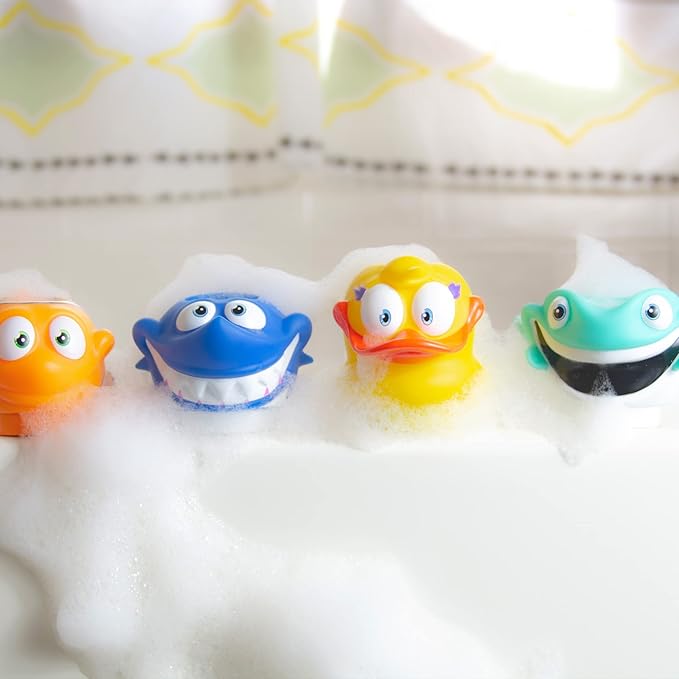 Suddy Buddy® Bubble Bath Toy, Kids Ages 3+, Boys and Girls, Safe & Clean, Collect All Four. Includes: 1 Character Bubble soap Dispenser, 1 Trading Card, and 3 Super Bubble Drops. Manta Ray