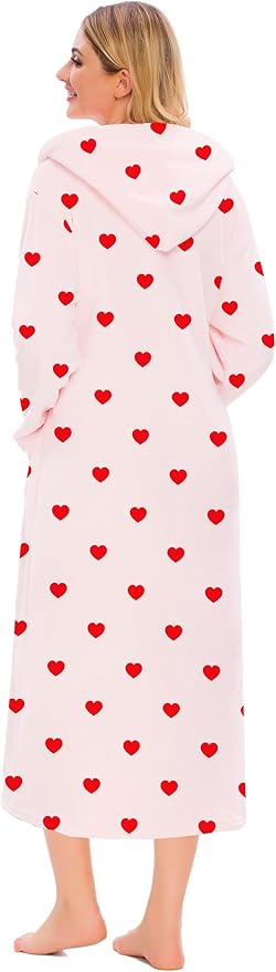 Umeyda Girls & Women Fleece Hooded Robes, Soft Fuzzy Bathrobe Warm Plush Fluffy Bath Robe for Kids Womens