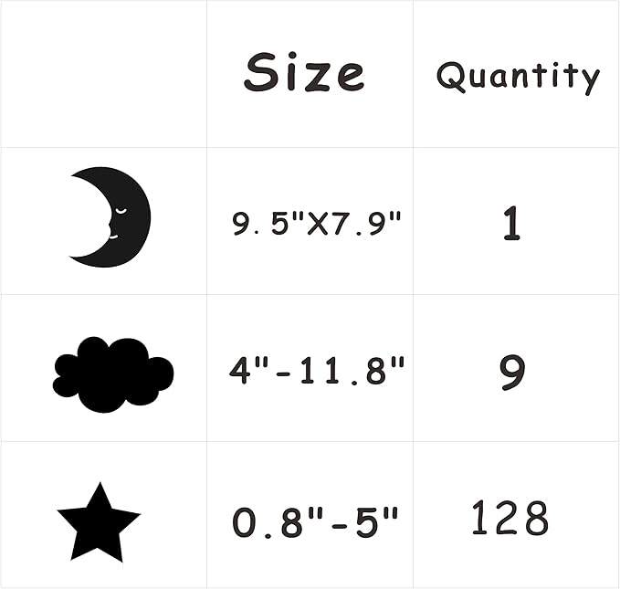 Crescent Moon Stars and Clouds Wall Decals Moon and Stars Nursery Wall Stickers Starry Sky Playroom Decor Kids Rooms Mural Kids Room Wall Art Y59 (White,Pink)
