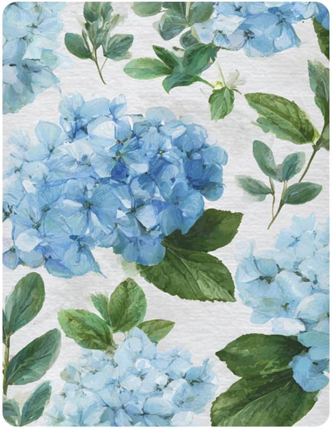 Vintage Blue Hydrangea Crib Sheets Standard Crib Toddler Mattresses Cover Fitted Baby Bed Sheet Breathable Crib Mattress Sheet for Girls Boys 52" x 28"x5''