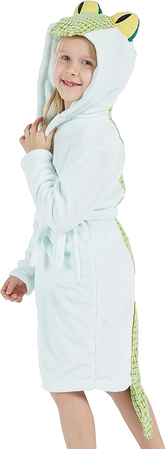 DELEY Girl's Robe Baby Boys Hoodie Robes Toddler Bathrobes for Kids Pajamas Sleepwear