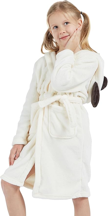 DELEY Girl's Robe Baby Boys Hoodie Robes Toddler Bathrobes for Kids Pajamas Sleepwear
