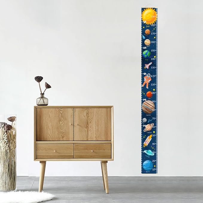 Baby Growth Chart for Wall - Outer Space Height Chart for Kids Nursery Decor Wall Hanging Measurement Ruler Toddlers Kids Room Decor Birthday Christmas Gifts for Boys and Girls 79"X7.9" (Planets)