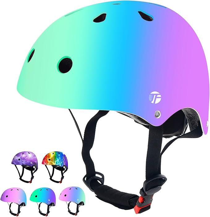 Adjustable Color Gradient Toddler Kids Bike Helmet for 3-5-8-14+Ages Girls Boys.Skateboard Bicycle Toddler Helmet 2-4 Years for Multi-Sports Cycling Scooter Inline Roller Skates Rollerblading