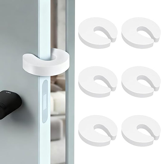Door Pinch Guard, 6 Pack Door Slam Stopper Door Finger Pinch Guard Soft Thick Foam Door Stopper, Prevent Finger Pinch Injuries, Slamming Doors, Keep Pets from Getting Locked in (White)