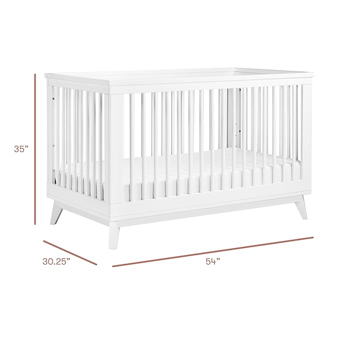 Babyletto Scoot 3-in-1 Convertible Crib with Toddler Bed Conversion Kit in White, Greenguard Gold Certified