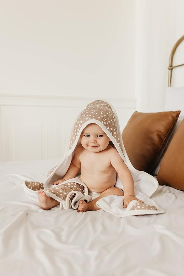 Copper Pearl Hooded Bath Towels Premium Knit/Terry Cloth Baby Towels with Hood, Pockets, and Cool Designs - Great to Gift and Make Bath Time Fun - Baby Bath Towel, Fawn