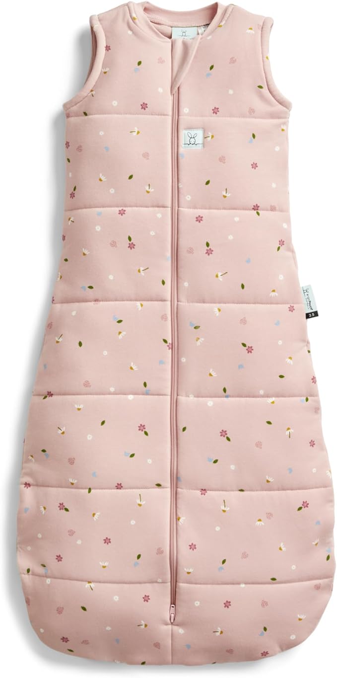 ergoPouch 2.5 Tog Jersey Sleeping Bag – Arms-Out Baby Sleep Sack, Ideal Transition from Swaddling, Slim Fit Keeps Baby Secure & Comfortable, Soft Breathable Fabric (3-12 Months, Daisies)