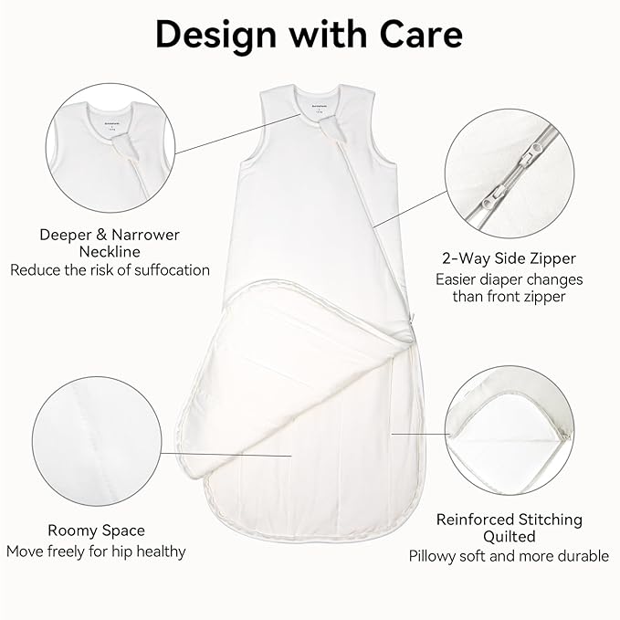 BubblePanda Modal Sleep Sack 18-24 Months 1.0 Tog Super Soft Toddler Sleep Sack 2t for Babies 2-Way Zipper Baby Wearable Blanket