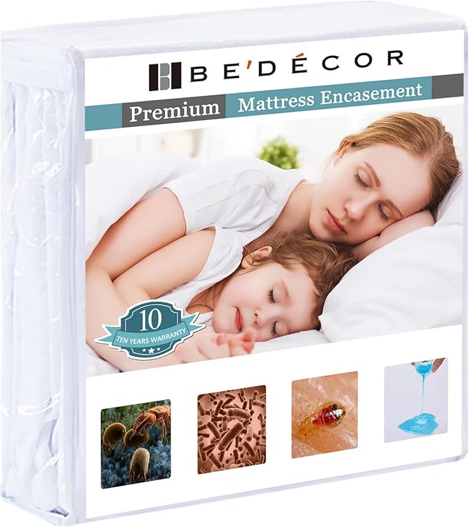 Bedecor Zippered Twin Mattress Protector Cover for 14"-15" Depth Mattress,Fully Encased Liquid Proof Urine Pee Protection Breathable Smooth Incontinence Pet Baby Potty Training