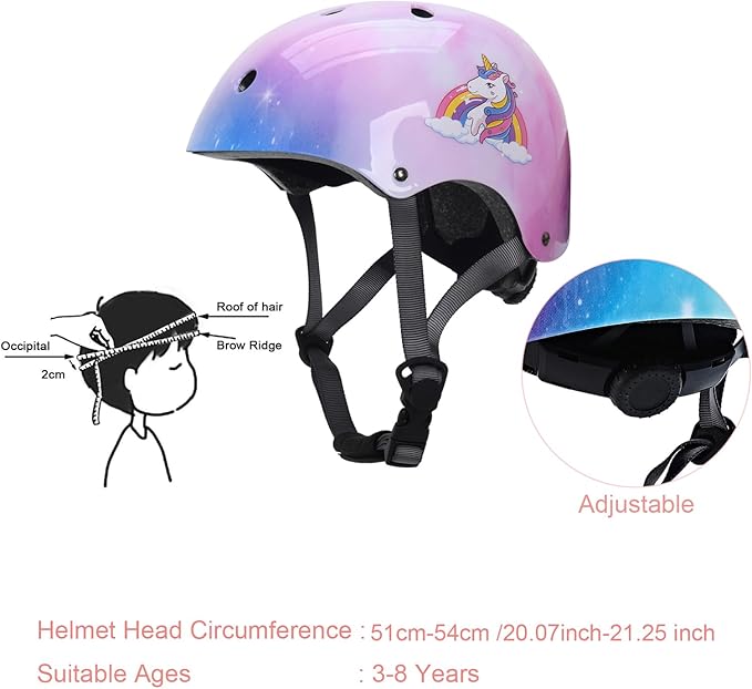Kids Helmet with Knee Pads Elbow Pads and Wrist Guards,Child Protective Gear for Boys Girls Age 3-5-8 Years fit Roller Skates, Skateboarding, Scooter Bicycle Skate Scooter Skateboard