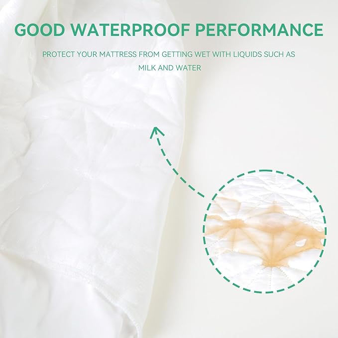 Baby Mattress Protector Cover Waterproof Cover, Quilted Baby Bed Mattress Protective Film, Suitable for Children's Bed mattresses (Gray, 52"x28")