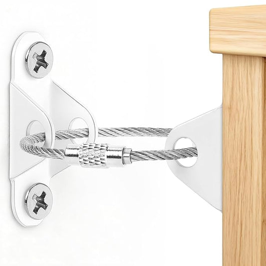6-Pack Furniture Anchors for Baby Proofing, Anti Tip Straps Safety Kit to Prevent Dresser, Bookshelf, Cabinet from Tipping Over for Child & Pet Safety