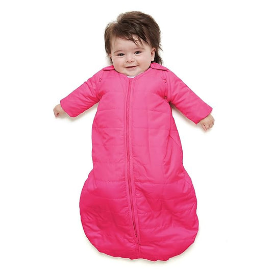 Baby Deedee Sleep Nest Travel Quilted Baby Sleeping Bag Sack with Sleeves, Hot Pink, Large (18-36 Month)