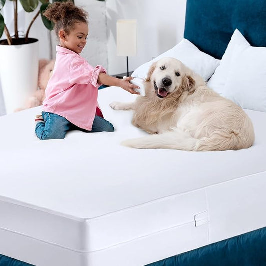 Utopia Bedding Waterproof Mattress Protector Queen Size (Pack of 2), Zippered Mattress Encasement Bed Bug and Dust Mite Proof, Absorbent Six-Sided Mattress Cover