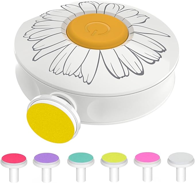 Baby Nail Trimmer Electric, Safe + Easy Baby Nail File, Baby Nail Clippers Nail Trimmer Kit for Newborn Infant Toddler, 6 Grinding Heads, Battery Operated (Battery Not Included) White