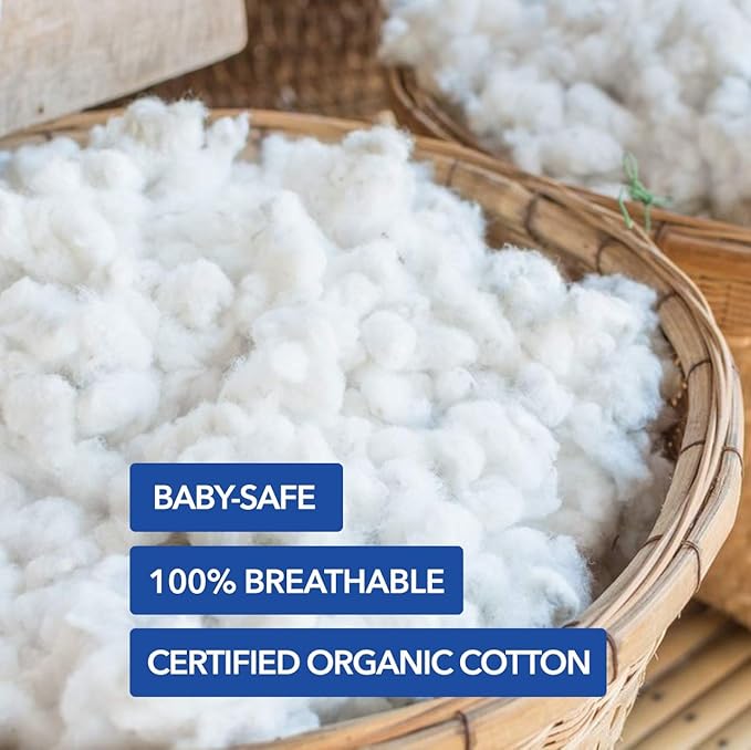 ORGANICDREAM Crib Mattress + Toddler Bed - 100% Breathable Proven to Reduce Suffocation Risk, Hypoallergenic, GREENGUARD Certified - Lightweight 2-Stage Removable Cover - Deluxe 6" Thick - White