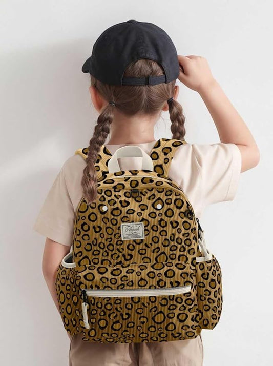 atgark Corduroy Kids Backpack for Boys 6-10: Boys Backpacks for Elementary Kindergarten 15” H Fit Folder