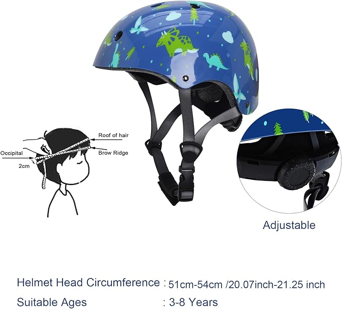 Kids Helmet with Knee Pads Elbow Pads and Wrist Guards,Child Protective Gear for Boys Girls Age 3-5-8 Years fit Roller Skates, Skateboarding, Scooter Bicycle Skate Scooter Skateboard