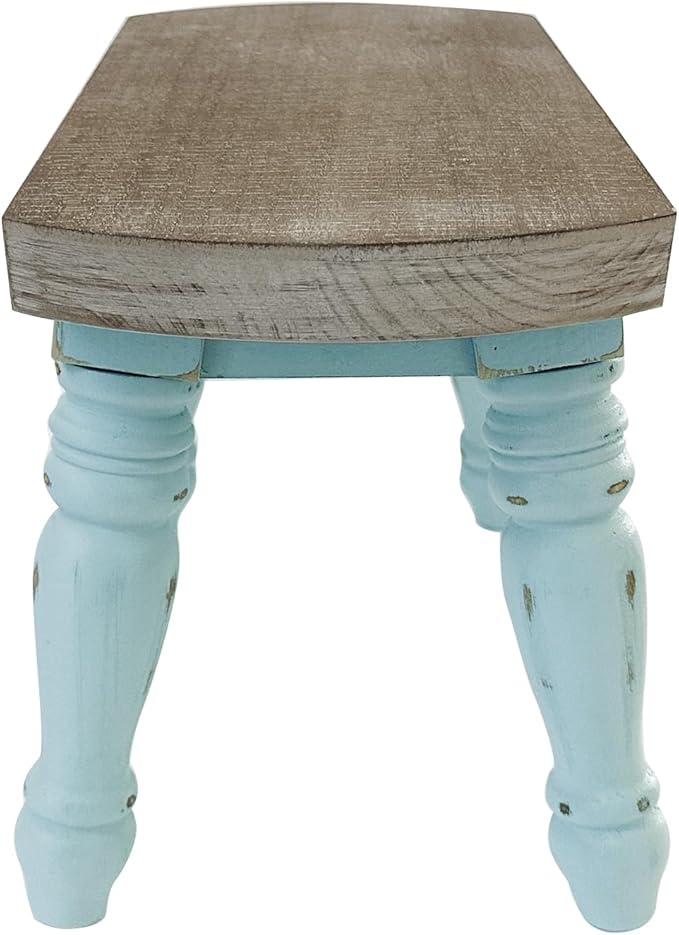 dwellington Farmhouse Wooden Step Stool - Rustic Solid Wood Design, 300lb Capacity, Sturdy Step Ladder for Kids, Kitchen, Bathroom, Vintage Home Decor