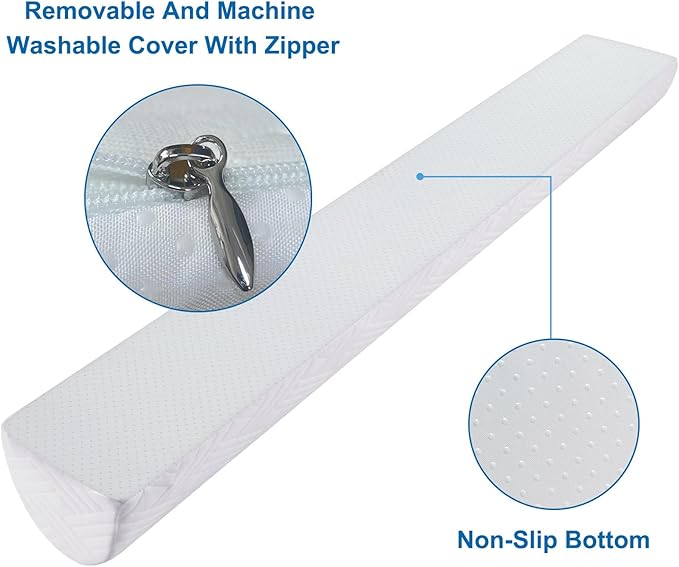 2-Pack Premium Foam Bed Bumpers for Toddler, Non-Slip Bed Rails for Toddlers for Twin, Queen, King Beds, Machine Washable Bumpers Cover for Easy Care（Size：52" x 7" x 5"）