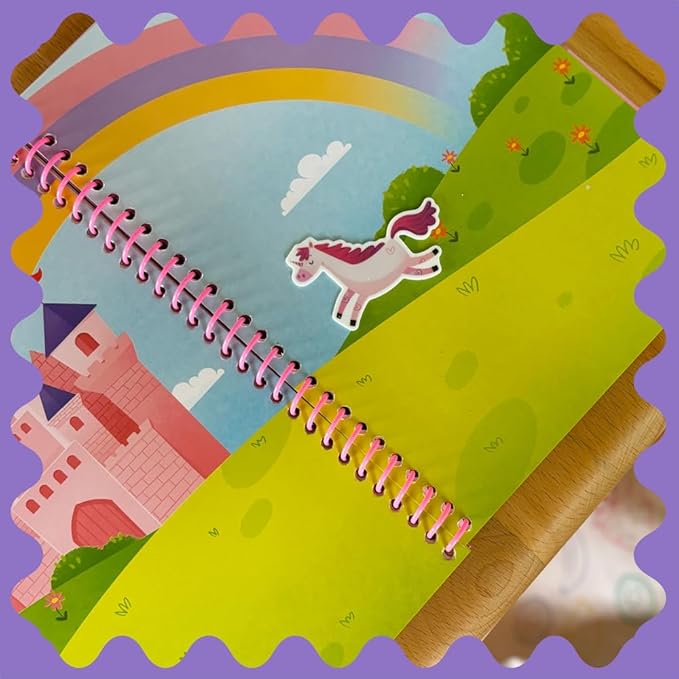 Stick4Ever Jelly Sticker Book - for Kids - Waterproof, Easy to Clean Reusable Sticker Book for Toddlers- Reusable Road Trip Activities for Kids - Stocking Stuffers for Toddlers (Wonderland)