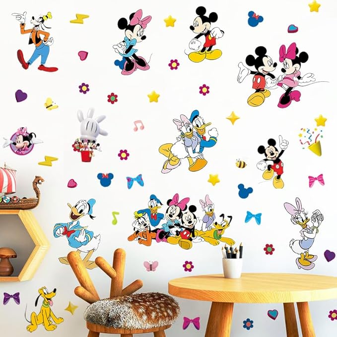 Wall Stickers for Kids, Cartoon Character Stickers for Children Room, DIY Removable Stickers for Baby Kids Nursery Girls Bedroom Living Room Playroom Wall Decoration by HeyAlpha (Mouse)