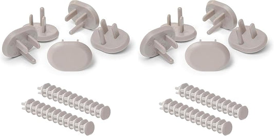 Ubbi Outlet Covers for Child Safety, Plug Protectors, Baby Proofing, Safe & Secure Electrical Plug Covers, Taupe, 24 Count (Pack of 2)