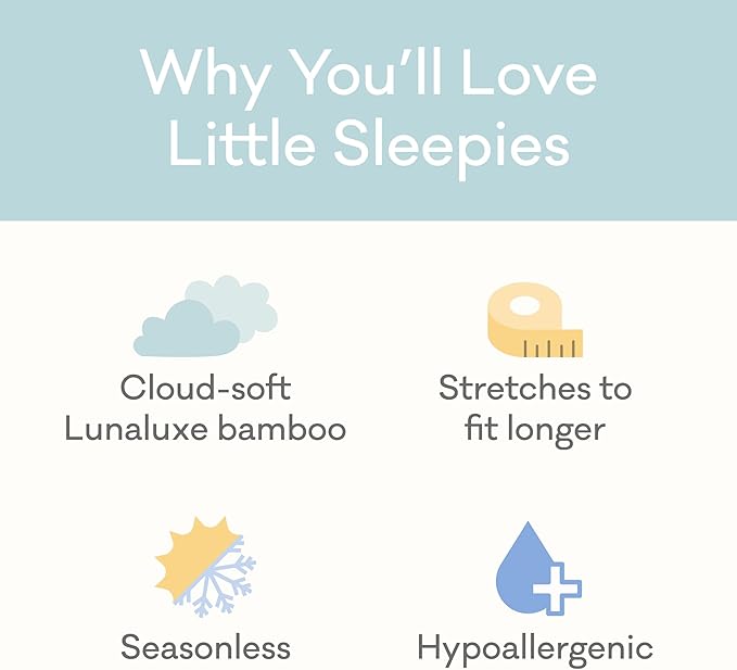Little Sleepies Baby Crib Sheets, Buttery Soft Viscose from Bamboo Crib Sheets for Boys & Girls, Toddler Bed Sheet, Mini Crib Mattress Sheet, Super Stretchy & Elasticized (Pastel Rainbows)