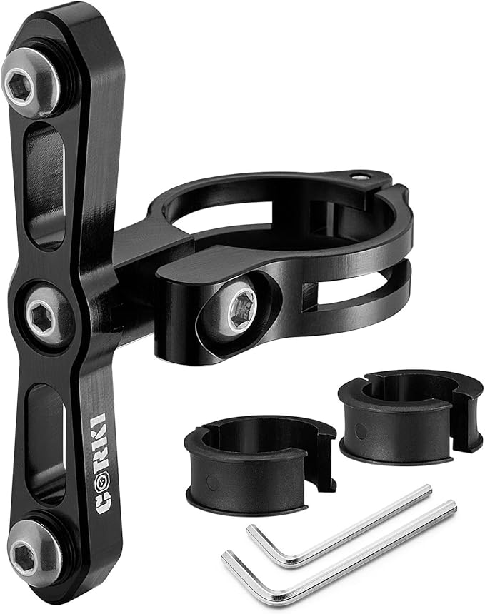 Corki Cycles Bike Water Bottle Holder Adapter Mount on Handlebar and Seatpost for Mountain Road E-Bike Gravel Bicycle Aluminum Alloy