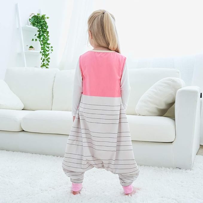 MICHLEY Toddler Sleeping Sack with Feet Newborn Infant Sleeveless Sleeping Bag 2-way Zipper Baby Wearable Blanket for Walkers,Pink Bird,3-5T