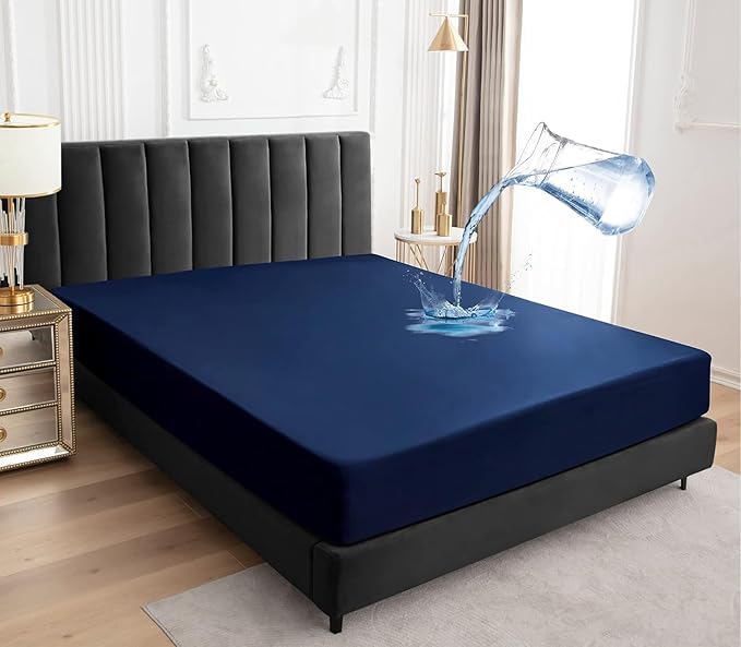Treaton, Zippered Mattress Protector Cover, Waterproof, Easy to Clean, Fits Mattress up to 7-Inch, 75" x 30", Blue