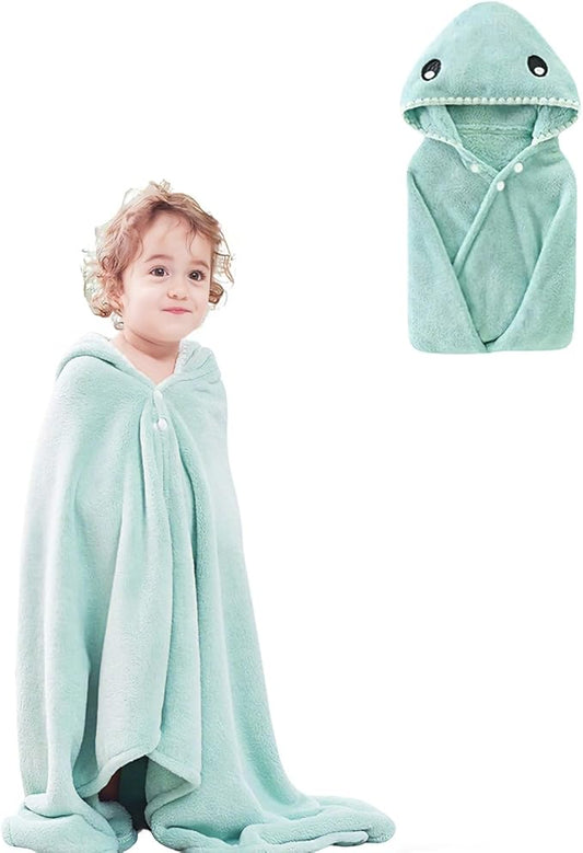 Toddler Bath Towel Baby Towels with Hood 27.5"X55" Ultra Absorbent Soft Bathrobe Blanket Kids Shower Towel for Girls and Boys(Mist Tree)