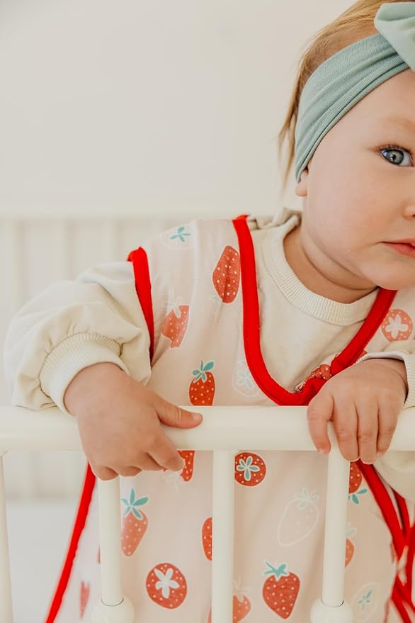 Copper Pearl Sleep Sack: Warm and Cozy Baby Bag in a Variety of Trendy Designs, Safe Alternative to Blankets, Sleeveless Baby Sleep Sack Swaddle Sizes Newborn to 24 Months - Strawberry