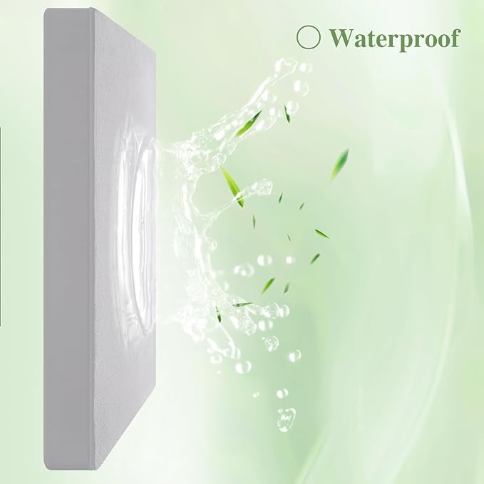 Softhour Waterproof Mattress Protector, 3D Air Fabric Bed Cover with Deep Pocket - Twin Size, Light Grey