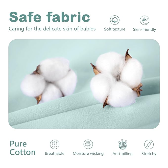 Mosebears Sleep Sack Baby Winter Wearable Blanket with 2-Way Zipper,2.5 TOG Cotton Sleep Sack Unisex (Calm Sage, 6-12 Months)
