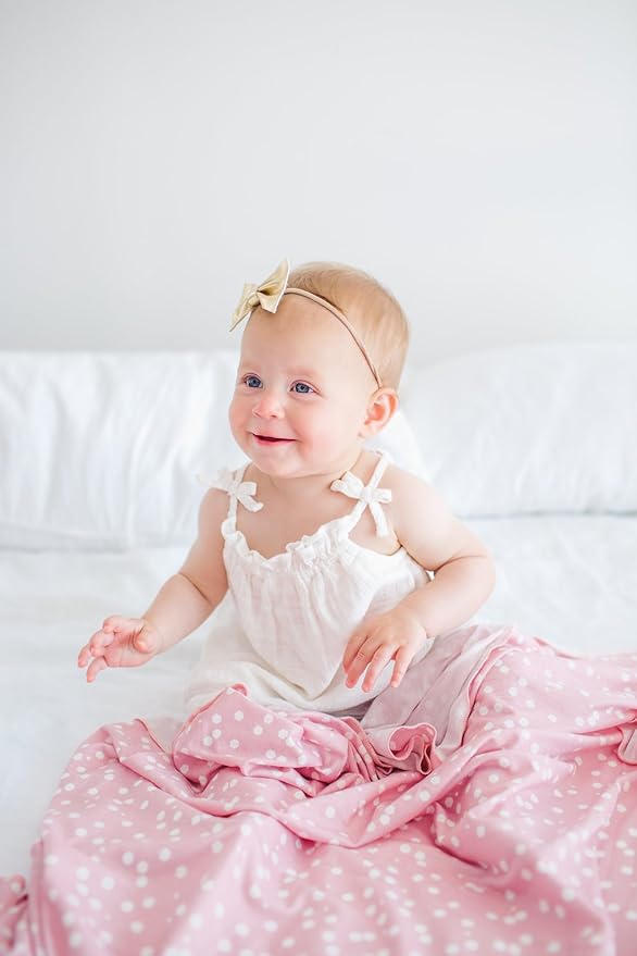 Copper Pearl Baby Swaddle Blanket - Premium Knit Baby Blanket, Large Soft Stretchy Receiving Blankets for Baby Girl, Swaddles for Newborn, Infant, and Toddler (Lucy)