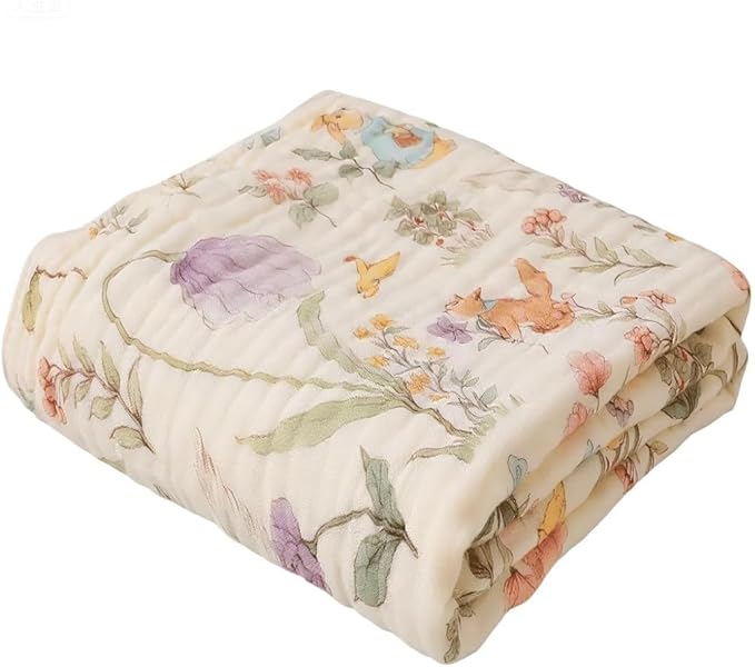 Ultra-Soft Muslin Baby Blanket - Premium Woodland Swaddle, Crib & Nursery Blanket (Gender Neutral), 43x43