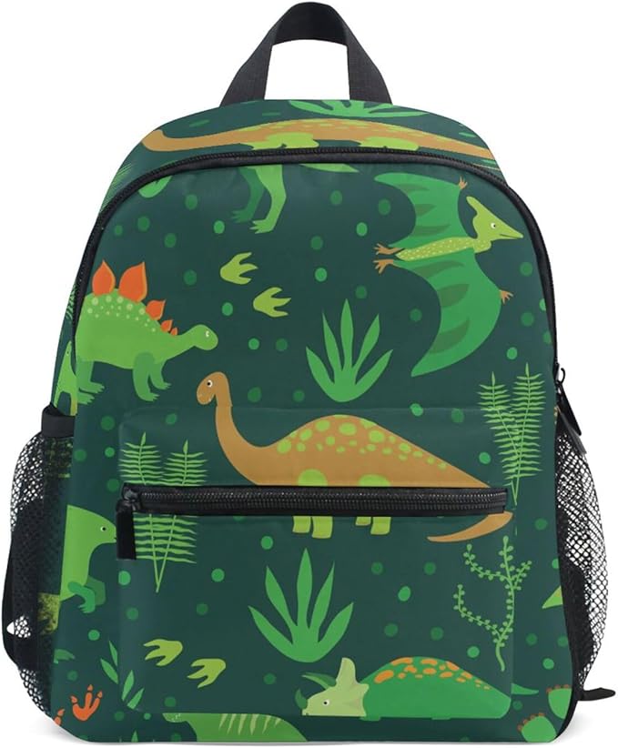 Cute Kids Back Pack Green Dinosaurs Todder Backpack Lightweight Preschool Kindergarten Book Bag Practical and Durable Daycare Bag for Travel,Toys