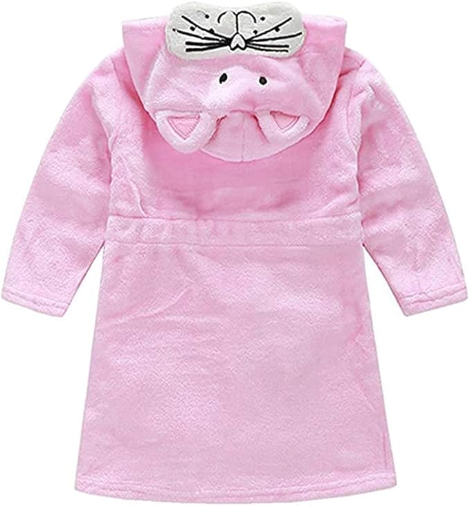 Kids Little Boys Girls Coral Fleece Bathrobe Unisex Kids Robe Pajamas Sleepwear