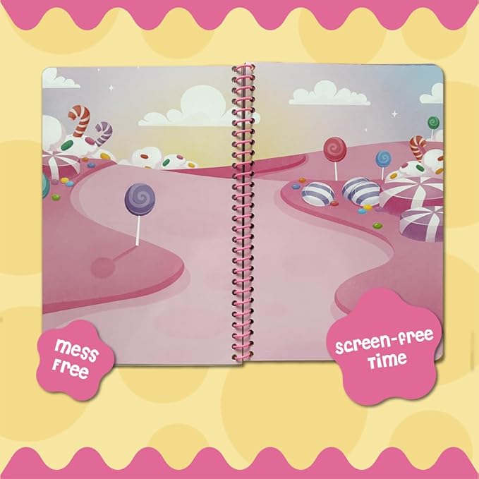 Stick4Ever Jelly Sticker Book - for Kids - Waterproof, Easy to Clean Reusable Sticker Book for Toddlers- Reusable Road Trip Activities for Kids - Stocking Stuffers for Toddlers (Wonderland)