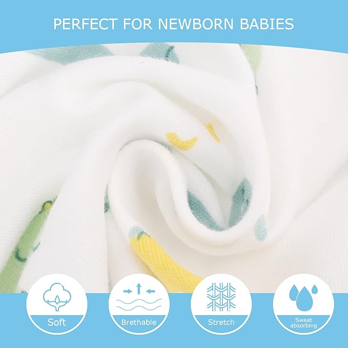 DRESHOW BQUBO 3 Pack Baby Swaddle Sleep Sacks Baby Swaddling Blanket Wrap Newborn Swaddle Sack with Bear Ears Hat for Boys Girls 6-12 Lbs Newborns & 0-3 Months Girls Boys