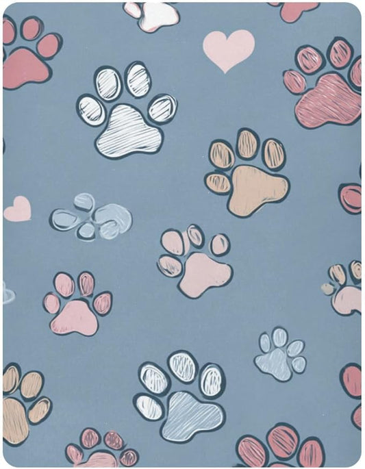 Blue Footprints Crib Sheets Standard Crib Toddler Mattresses Cover Fitted Baby Bed Sheet Breathable Crib Mattress Sheet for Girls Boys 52" x 28"x5''