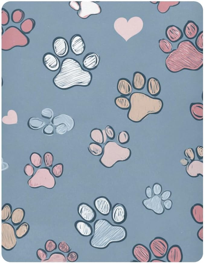 Blue Footprints Crib Sheets Standard Crib Toddler Mattresses Cover Fitted Baby Bed Sheet Breathable Crib Mattress Sheet for Girls Boys 39''x27''x9''