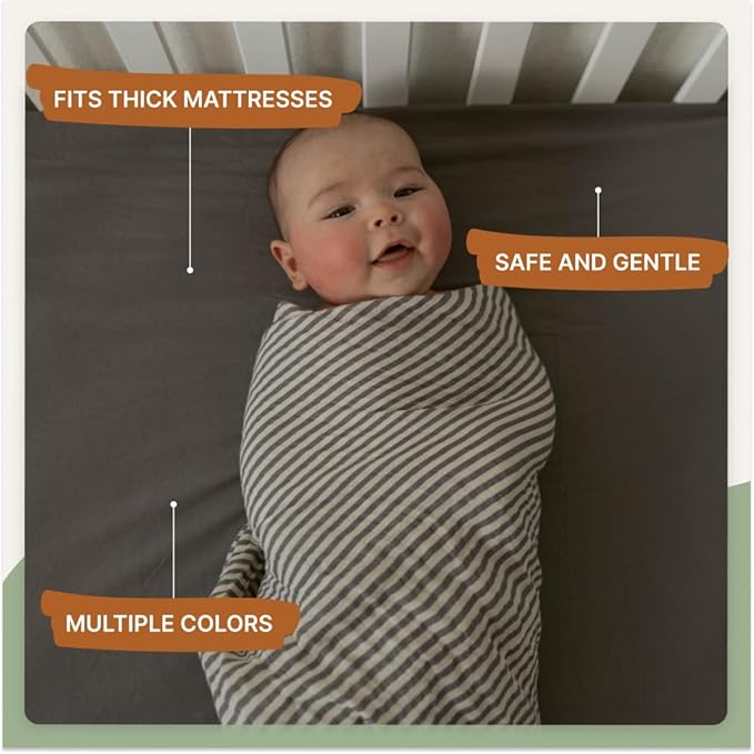 Parker Baby Soft & Durable Fitted Baby Crib Sheets | Snug Fit for Standard Crib Mattresses | Machine Washable, Fade-Resistant & Modern Nursery Designs