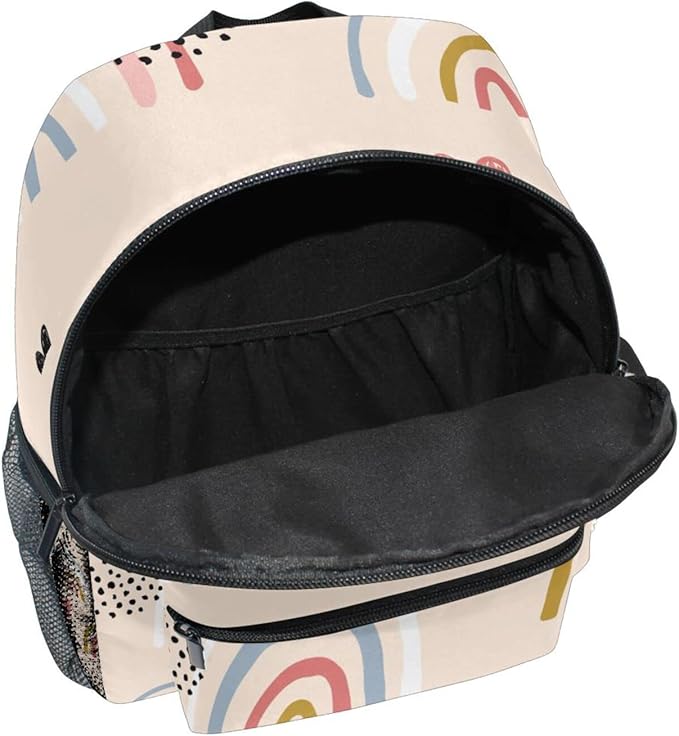 ALAZA Cute Toddler Backpack Boho Style Rainbow Heart Backpack for Boys Girls Kindergarten Backpack Toddlers Daycare Bag Preschool Backpack